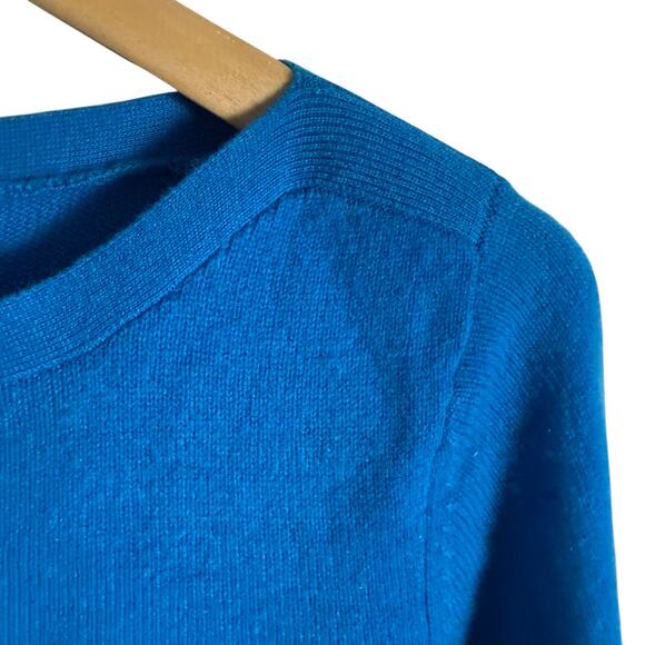 Peck & Peck 100% 2-Ply Cashmere Blue Long Sleeve Pullover Sweater Size Large - Picture 4 of 7